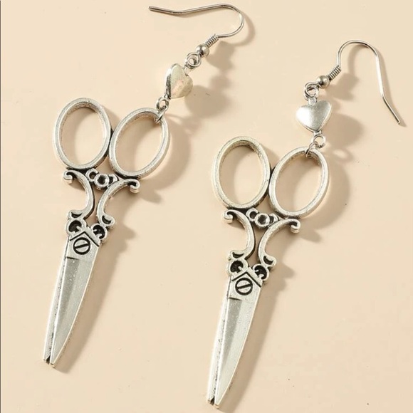 Silver Scissor Earrings! New, never worn! - Picture 2 of 4